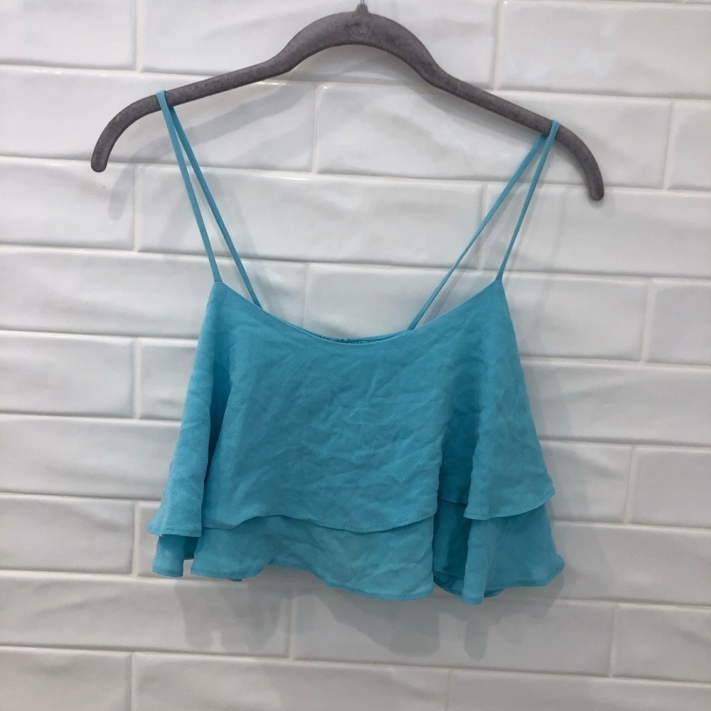 SIS sis spaghetti strap ruffle crop top